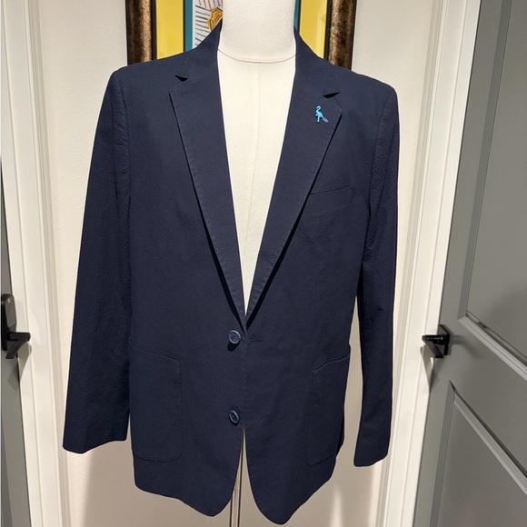 Tailorbyrd Other - Tailorbyrd Mens Navy Seersucker Sport Coat